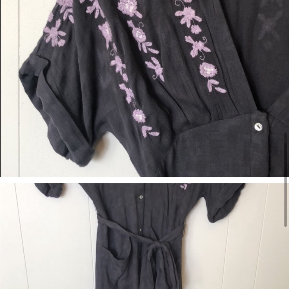 Free People Embroidered Tie Waist Midi Dress - Picture 7 of 10